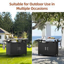 NUUK OUTDOOR GRILL CART STORAGE CABINET KITCHEN ISLAND PREP TABLE MC810A - BLACK - Like New