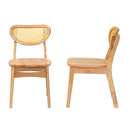 Baxton Studio Nenet Oak Brown Finished Wood and Rattan 2-Piece Dining Chair Set - Brand New