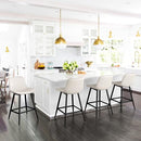 COZYMAN 24" COUNTER STOOL, MODERN BUCKET BARSTOOL SET OF 3, BACK, FOOTREST - Like New