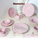 HomeVss 20pc Dinnerware Set Plate Bowl Set Stoneware Dishes B0BM8JXKZT - Pink - Brand New