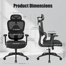 KERATEE ERGONOMIC OFFICE CHAIR WITH ADJUSTABLE LUMBAR SUPPORT 8006 - BLACK - Like New