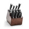 CALPHALON PREMIER SHARPIN KNIFE SET WITH SHARPENING KNIFE BLOCK 12PC - BLACK - Like New