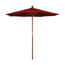 CALIFORNIA UMBRELLA 7.5' ROUND HARDWOOD FRAME MARKET UMBRELLA - OLEFIN RED - Like New