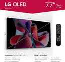 LG G3 77" OLED evo 4K Smart Flat Screen TV, Remote, Alexa, OLED77G3PUA - Black - Like New