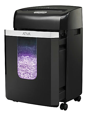 ATIVA 12-SHEET CROSS-CUT SHREDDER, A12CC19 - BLACK/SILVER - Like New