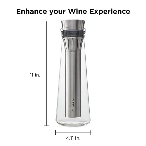 Rabbit Glass Wine Chilling Carafe Chills and Aerates Wine 750 ml Capacity CLEAR New