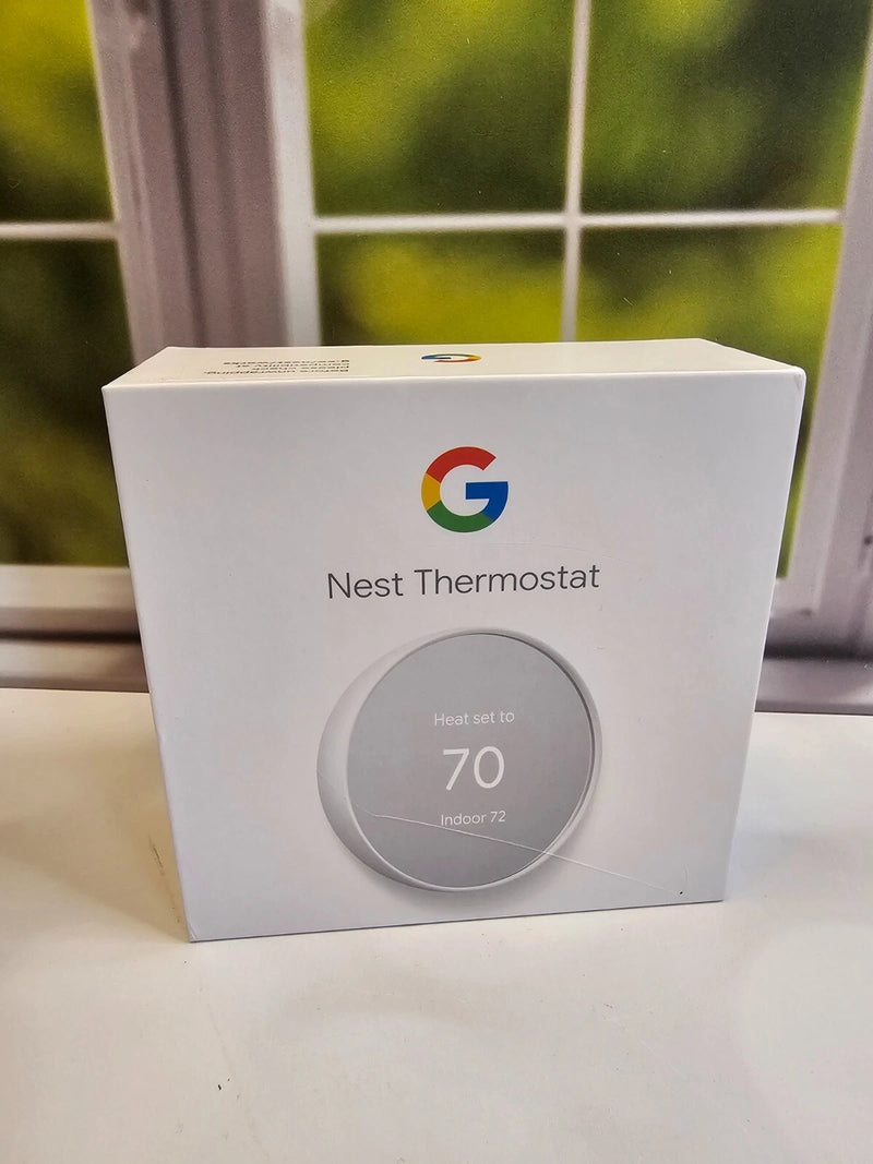 NEST NEW GOOGLE NEST THERMOSTAT G4CVZ SNOW OPEN BOX PROGRAMMABLE APP CONTROLLED - Like New