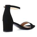 Guilty Heart Womens Ankle Strap Single Band Sandal, Size: 8 Color: Black - Like New