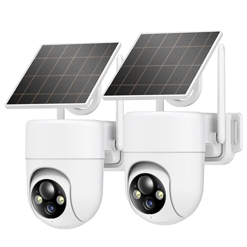 OCULVIEW 2K SOLAR SECURITY CAMERAS WIRELESS OUTDOOR- WHITE New