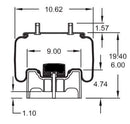 Torque 2 x Air Spring Bag Replacement for Hendrickson S20900, S21800 - Like New