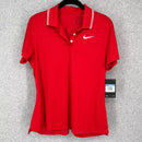 NIKE WOMENS VICTORY DRI-FIT POLO SHIRT - SIZE: WOMEN M - RED - Brand New