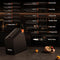 ASTERCOOK KITCHEN KNIFE SET WITH BUILT-IN SHARPENER, 15 PIECE, BLACK/ORANGE - Like New