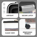 IRIS Airtight Dog Food Storage Container Up to 38 lbs Attachable Wheels - Black - Brand New