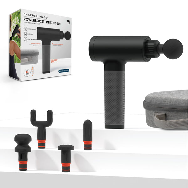 SHARPER IMAGE POWERBOOST DEEP TISSUE PERCUSSION MASSAGER VERSION 3.0 6 SPEED - Like New