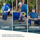 ALPCOUR RECLINING WIDE BLEACHER CHAIR WITH BACK SUPPORT, 21" WIDE - ROYAL BLUE - Like New