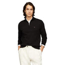 MW37884 TOMMY HILFIGER MEN'S LIGHTWEIGHT PULLOVER QUARTER ZIP SWEATER BLACK XL - Brand New