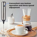 JOUEURER Kitchen Milk Frother 2 Heads USB C Fast Charging 3-Speed - Steel - Like New