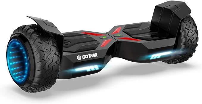 Gotrax E5 Hoverboard LED 8.5" Offroad Tires 7.5mph & 7.5 Miles UL2272 - Black Like New