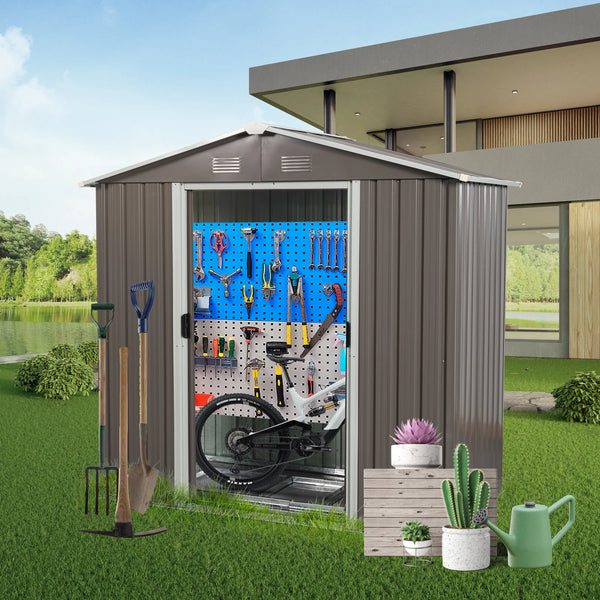 GENERIC 8FT X 4FT OUTDOOR METAL STORAGE SHED WITH METAL - Scratch & Dent