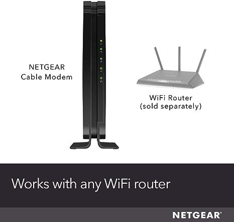 NETGEAR Cable Modem Compatible with all Cable Providers CM500-100NAR - Black Like New