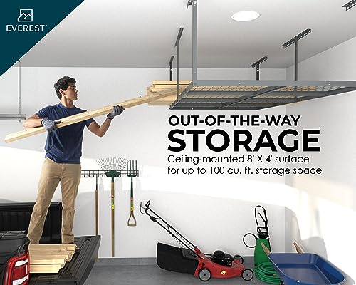 EVEREST 96"W x 38"H x 48"D Grey Adjustable Ceiling Mounted Overhead - Graphite - Like New