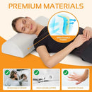 AllSett Health Large Half Moon Bolster Pillow for Legs, Knees, Lower Back,White - Brand New