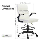 AMSEATEC DRAFTING CHAIR TALL OFFICE WITH FOOTREST FOR STANDING DESK WHITE - Brand New