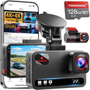 TERUNSOUL 4K+4K DASH CAM FRONT REAR 128GB CAR MEMORY - DARK GRAY - Like New