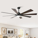 VACZON 72-IN COLOR-CHANGING LED CEILING FAN WITH LIGHT 6 BLADE - BLACK/WALNUT - Like New
