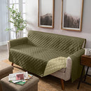 HOME DETAILS QUILTED REVERSIBLE FURNITURE PROTECTOR SLIPCOVER - OLIVE/SAGE - Like New