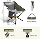ADSMART PORTABLE CAMPING CHAIR LIGHTWEIGHT FOLDING CHAIR FOR CAMPING - BROWN - Like New