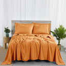 BIBB HOME 2000 COUNT 6-PIECE RAYON FROM BAMBOO SHEET SET - QUEEN - PUMPKIN - Brand New