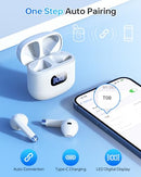 KTGEE TRUE WIRELESS EARBUDS BLUETOOTH 5.3 40HRS PLAYBACK T08 - WHITE - Like New
