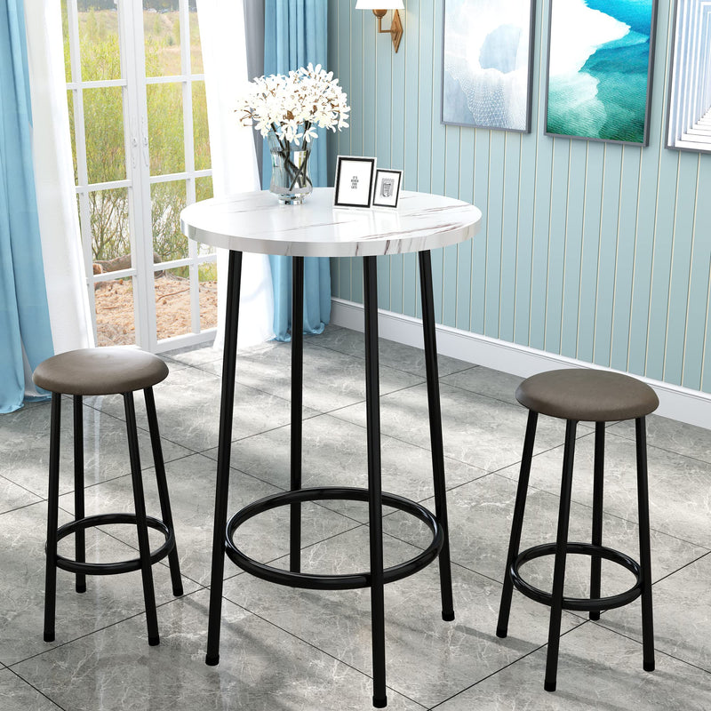 AWQM 3 Piece Bar Table Set, Round Bistro Table and Chairs, Small Bar Table Set - Like New