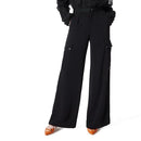 DEE OCLEPPO WOMEN'S KHLOE WIDE LEG CARGO DRESS PANT W8 30235908-169 BLACK - Brand New