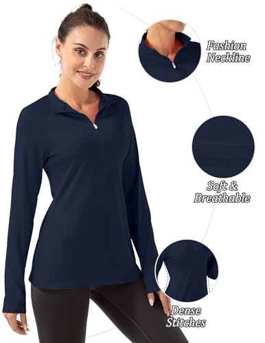 FKEEP WOMEN'S POLO SHIRTS LONG SLEEVE UPF 50+ - SIZE: WOMEN 2XL - MIDNIGHT BLUE - Brand New