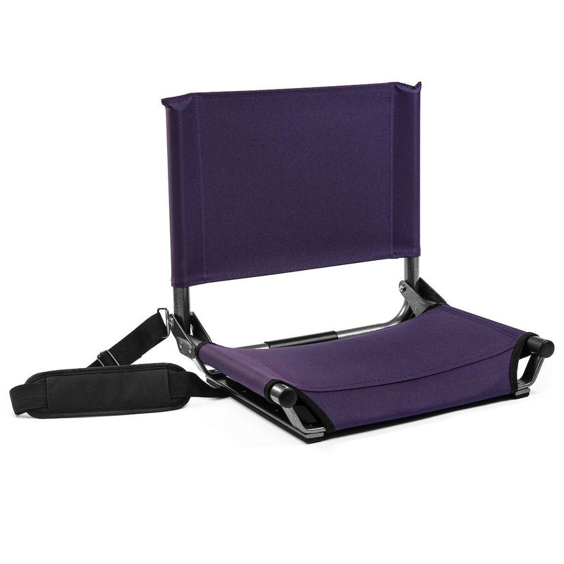CASCADE MOUNTAIN TECH STADIUM SEAT LIGHTWEIGHT FOLDING CHAIR - PURPLE, 17" - Like New