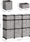 SONGMICS 9-CUBE DRAWER ORGANISER STORAGE UNIT 9 STORAGE BOXES - HEATHER GRAY - Like New