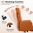 KERDOM - ERGONOMIC BIG OFFICE LEATHER CHAIR - CARAMEL - Like New