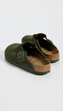 260211 BIRKENSTOCK WOMEN BOSTON SUEDE CLOGS MEN 9 WOMEN 11 (AU/UK W8) THYME - Like New