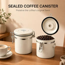 MEGAWISE VC0003 COFFEE CANISTER, AIRTIGHT STAINLESS STEEL, 1.5L - CREAM WHITE - Brand New