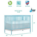 Dream On Me Synergy 5-in-1 Convertible Crib 657-AQ - AQUA SKY - Like New