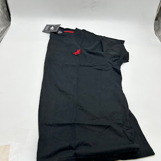 PACIFIC POLO CLUB MEN'S SHORT SLEEVE TEE SHIRT - SIZE: MEN XL - BLACK/RED - Brand New