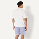 AMAZON ESSENTIALS MEN'S COTTON POPLIN PAJAMA CHECK/IVORY SIZE S - Like New