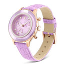 SWAROVSKI OCTEA CHRONO WATCH, SWISS MADE, LEATHER STRAP, GOLD-TONE FINISH - Like New