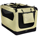AMAZON BASICS FOLDING PORTABLE SOFT PET DOG CARRIER KENNEL 36 X 24 X 24 - KHAKI - Like New