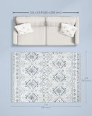 SONGMICS HOME AREA RUG, 5X7 FT RUG FOR BEDROOM, MACHINE WASHABLE - MIDNIGHT BLUE - Brand New