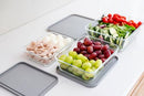 DURA LIVING GLASS FOOD STORAGE CONTAINER WITH LIDS NESTING 6 PIECE - CLEAR/GRAY - Brand New