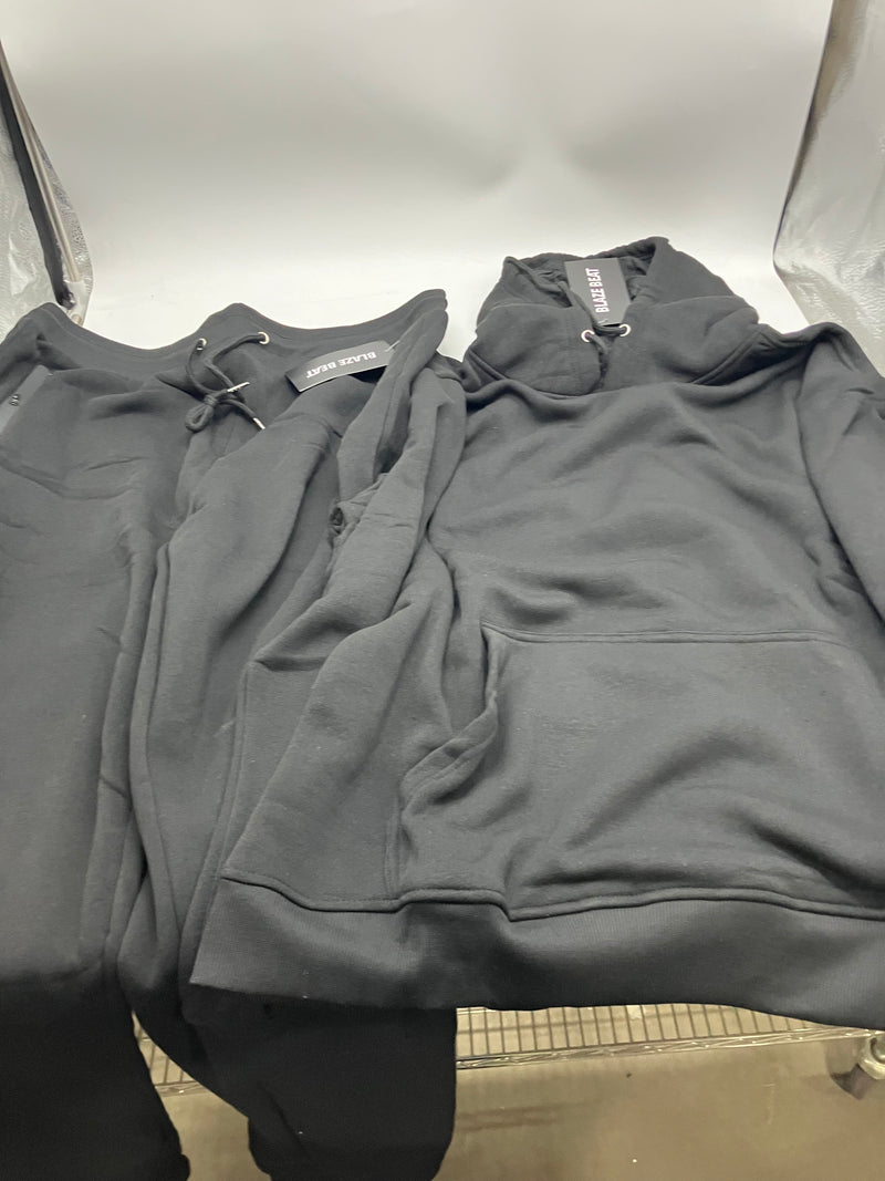 BLAZE BEAT 2 PIECE TRACK OUTFIT, HOODIE & SWEATPANTS - 3XL - BLACK - HR24004 - Brand New