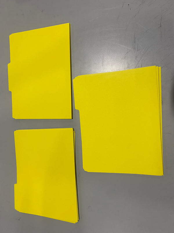 OFFICE DEPOT 2-TONE FILE FOLDERS, 1/3 CUT, LETTER SIZE, PACK OF 24 - YELLOW - Like New